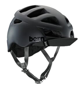 bern unlimited allston helmet with black flip visor, matte black, small/medium