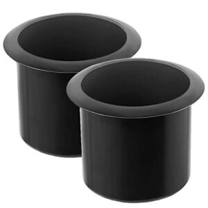 gybest 2 pcs plastic black cup holder, recliner handles replacement cup holder insert for sofa boat couch recliner poker table (bottom: 3.54", top: 4.17", height: 3.94")