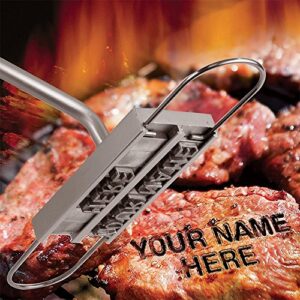 ian enterprises bbq branding iron with changeable letters personalized meat barbecue steak names press tool outdoor grilling (letters silver)
