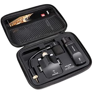 nux b 6 saxophone wireless system with charging case,operation range of 20 meters,high resolution 24 bit/44.1khz audio,2.4ghz wireless saxophone microphone