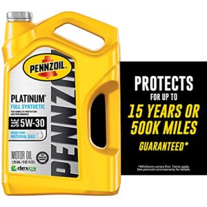 pennzoil platinum full synthetic 5w 30 motor oil (5 quart, single)