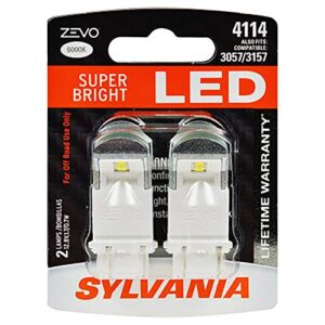 sylvania 4114 zevo led white bulb bright led bulb, ideal for daytime running lights (drl) and back up/reverse lights (contains 2 bulbs)