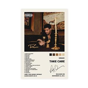 tobiang drake poster take care music album cover signed limited poster canvas poster wall art decor print picture paintings for living room bedroom decoration unframe:12x18inch(30x45cm)