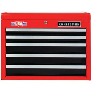 craftsman 2000 series 26 in w x 19.75 in h 5 drawer steel tool chest (red)