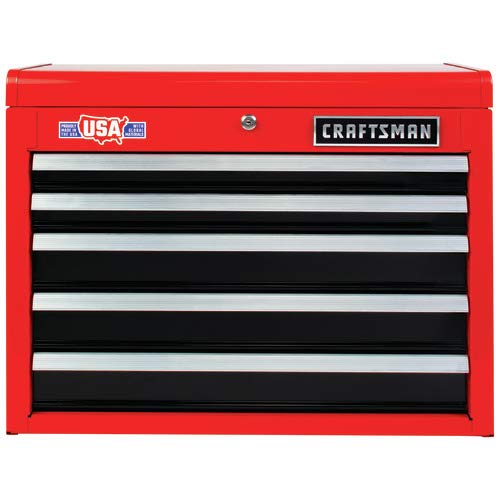 craftsman 2000 series 26 in w x 19.75 in h 5 drawer steel tool chest (red)