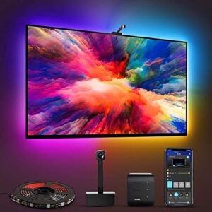 govee envisual tv led backlights with camera, dreamview t1 rgbic wi fi tv backlights for 55 65 inch tvs pc, works with alexa & google assistant, app control, music sync tv lights, adapter, h6199
