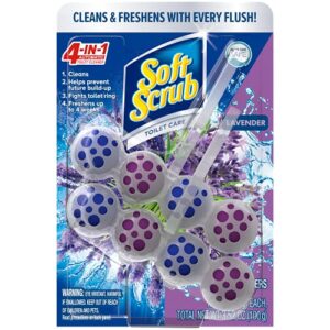 soft scrub 4 in 1 rim hanger toilet bowl cleaner, lavender, 2 count