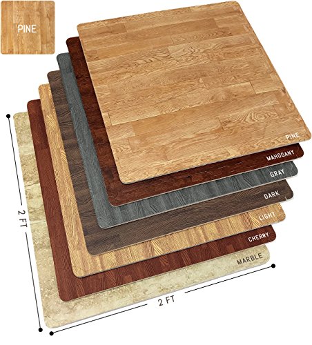 sorbus wood grain floor mats foam interlocking mats tile 3/8 inch thick flooring wood mat tiles borders home office playroom basement trade show (12 tiles, 48 sq ft, pine)