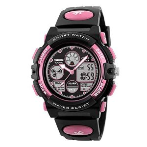 Girls Digital Watches Ages Age 5-15, Pink Digital Sports Waterproof Watches for Kids Birthday Presents Gifts for Girls Boys 5-12 Year Old Children Young Teen Electronic Watches with Alarm Stopwatch